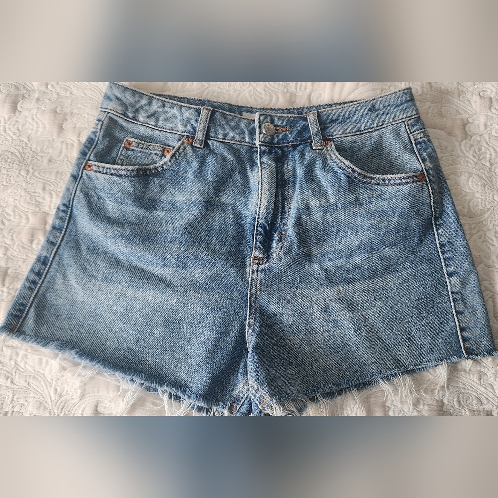 Topshop Cutoff Denim Mom Shorts